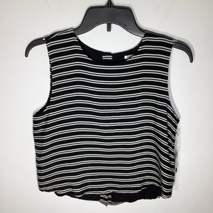 Forever 21 Womens Sleeveless Cropped Blouse Black And‎ White Sz S NWT